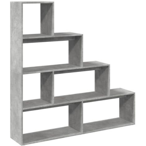 Étagère séparatrice de pièce à 4 niveaux gris béton