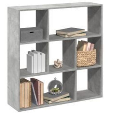 Étagère séparatrice de pièce gris béton 102x29x103,5