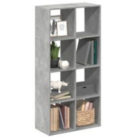Étagère séparatrice de pièce gris béton 69,5x29x137,5