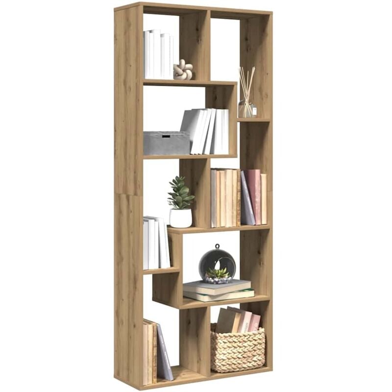 Tagère séparatrice de pièce chêne artisanal 67x25x161,5 cm - Vidaxl