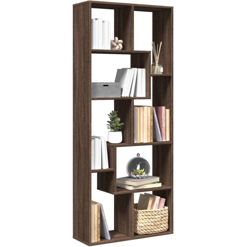 Tagère séparatrice de pièce chêne marron 67x25x161,5 cm - Vidaxl