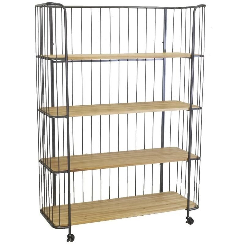 Tagère style industriel sur roulettes 4 Niveaux