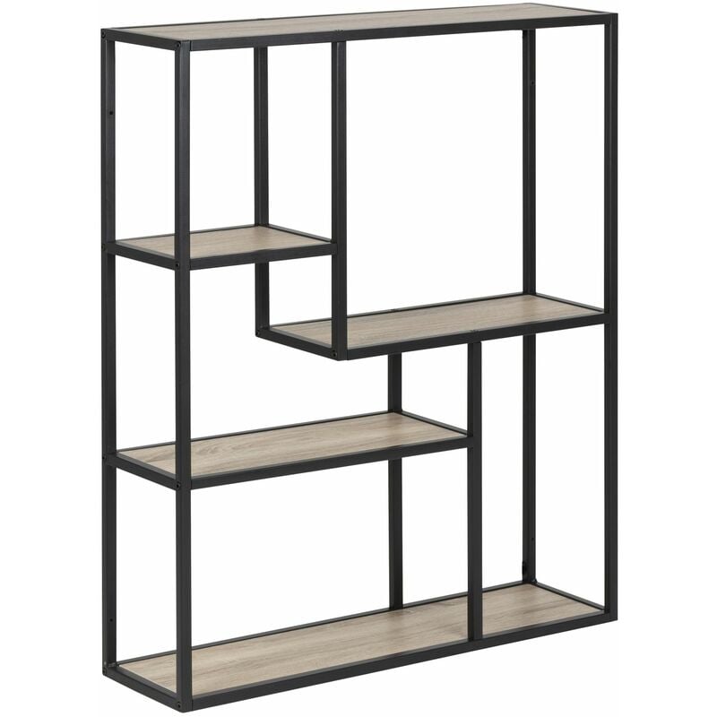 Etagère sur 3 niveaux asymétriques en mdf et métal