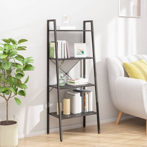 Étagère sur pied 4 niveaux Meuble Étagère Meuble de rangement Noir 56x35x140 cm 83048