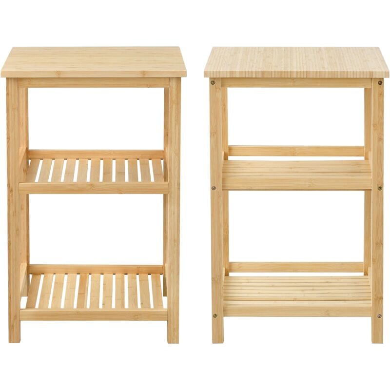 Helloshop26 - tagère sur pied à 3 niveaux 60 x 40 x 40 cm bambou