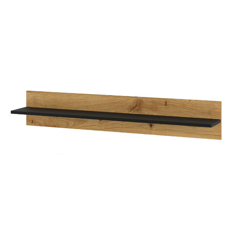 Étagère suspendue ANETTE A 115 cm chêne artisan/noir mat