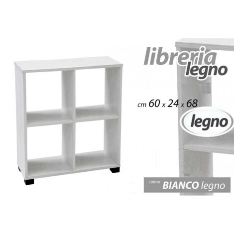 Étagère suspendue bibliothèque blanche 60x24x 68 avec pieds
