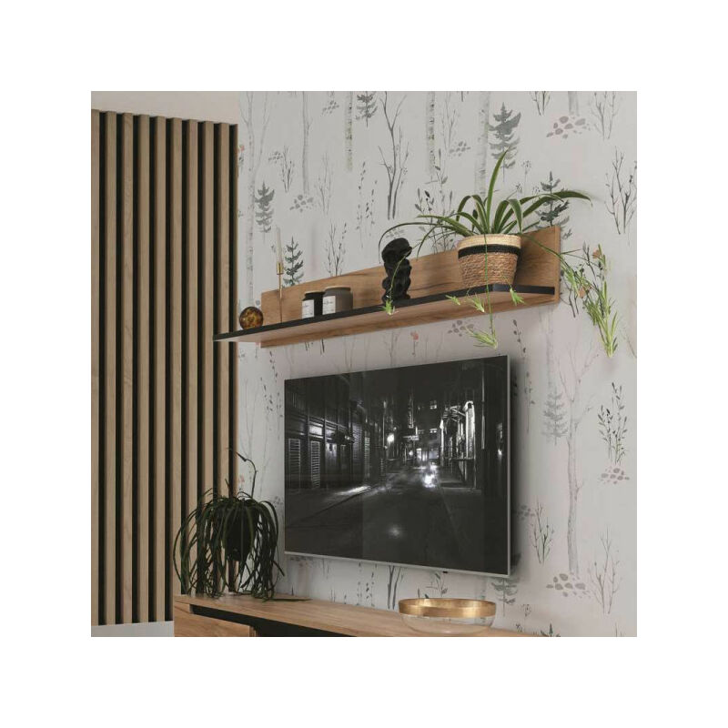 Tagère suspendue Chêne miel - cospri - l 150.5 x l 23.5 x h 22 cm