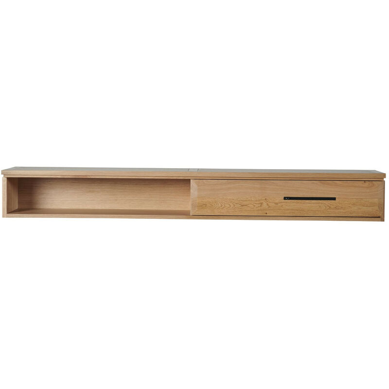 Étagère suspendue en chêne massif 1 porte 1 niche - BOSTON