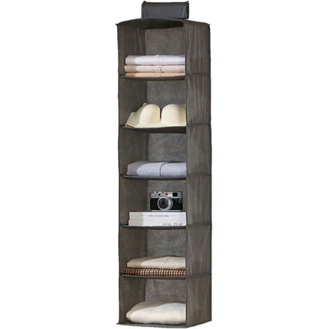 Étagère suspendue, organisateur d'armoire de rangement à suspendre, étagères de rangement suspendues, organisateur de vêtements, gain de place et rangement pliable pour chambre à coucher (motif, 6 poc