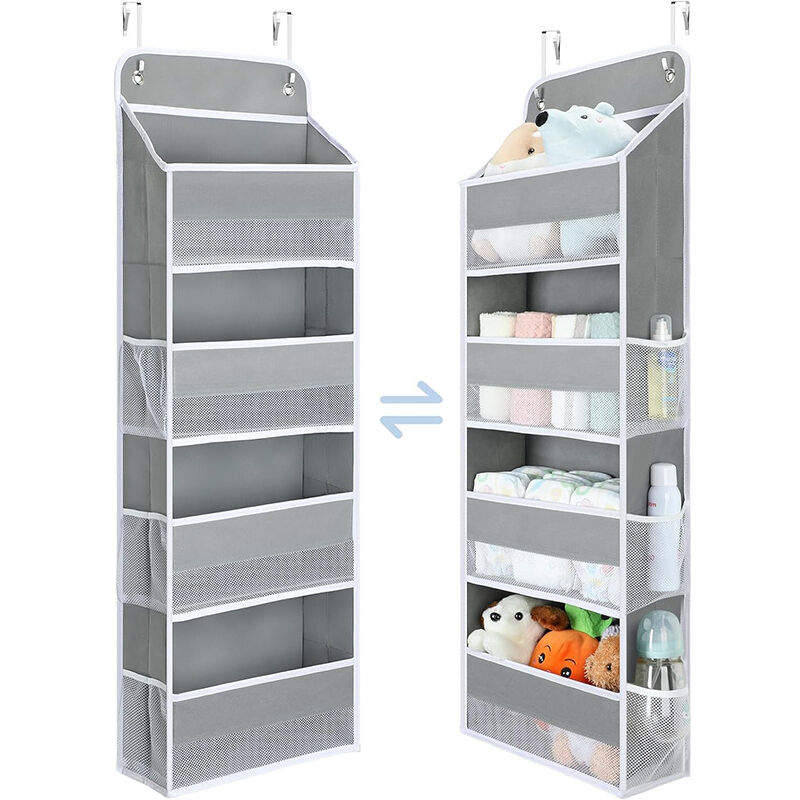 Étagère Suspendue sur Porte à 4 Compartiments, Paquet de 1 Rangement à Suspendre Porte, Chambre d'enfant Organisateur Porte pour Jouets, Rangement