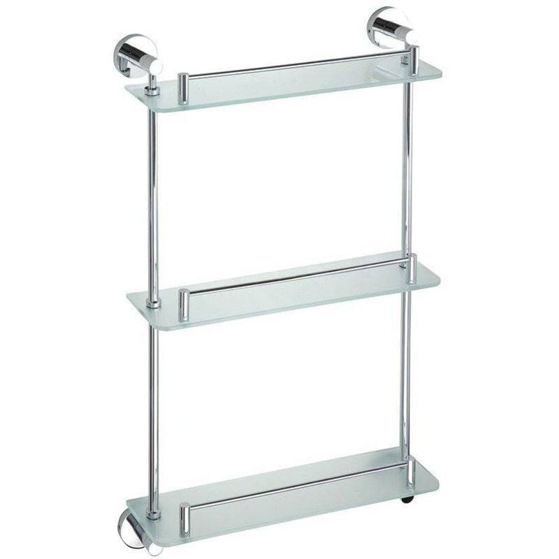 Sapho X-Round - Tablette murale, chrome/verre dépoli XR608