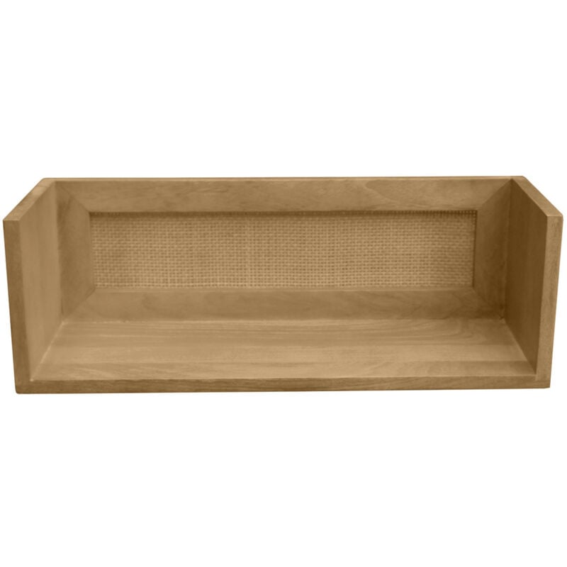 Miliboo - tagère tablette murale en bois manguier massif et cannage rotin L60 cm acange