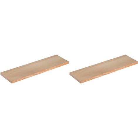 Etagère tablette murale en pin brut (Lot de 2)