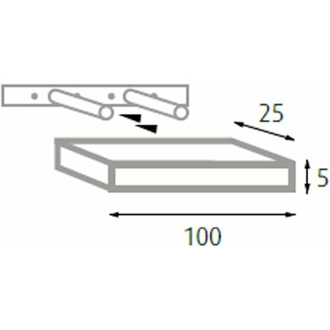 Étagère Tamburata en MDF blanc 100X25X5H - lot de 6 pièces