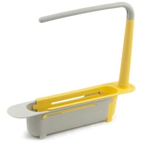 Étagère Télescopique Pour Évier De Cuisine Porteéponge À Savon Panier De Rangement Gadgets De Cuisine Accessoires Yellow