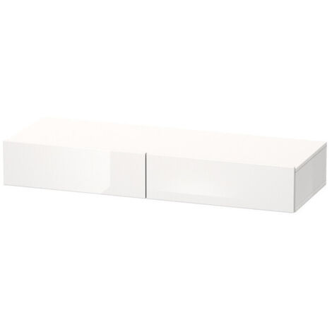 Etagère tiroirDURASTYLE 440x1200x150mm noyer foncé/blanc mat