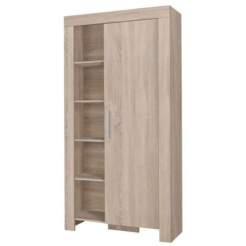 Tagère Melfeli 102, Sonoma chêne, Fermé, Avec des portes, Stratifié, Le nombre de portes: 0, Nombre de tiroirs: 0, 201x100x42cm
