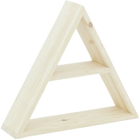 Etagère triangle 4 niveaux en métal et bois naturel