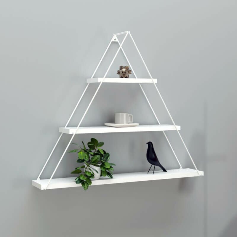 Webmarketpoint - Etagère triangulaire 3 étagères Moset blanc total MT191006