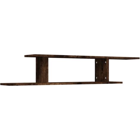Étagère TV  Banc TV  Armoire TV murale Chêne fumé 125x18x23 cm Bois d'ingénierie