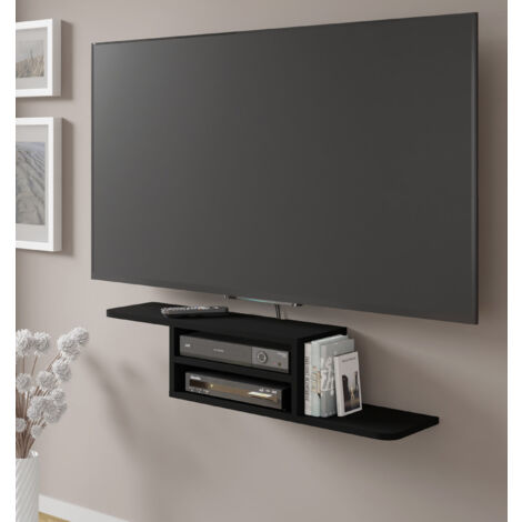 Étagère TV DEDAL 90 cm noir mat