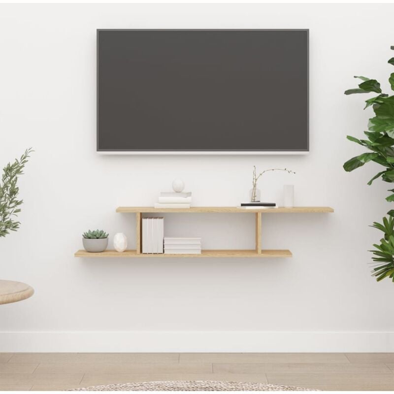 Tagère tv murale Chêne Sonoma 125x18x23 cm Aggloméré
