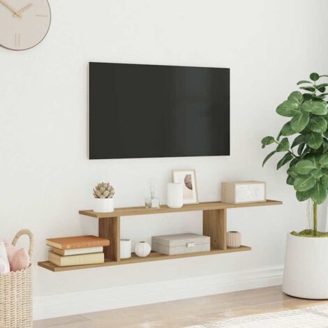 Étagère TV murale-Étagère flottante-Étagère de rangement suspendue chêne artisanal 125x18x23cm bois d'ingénierie 452264