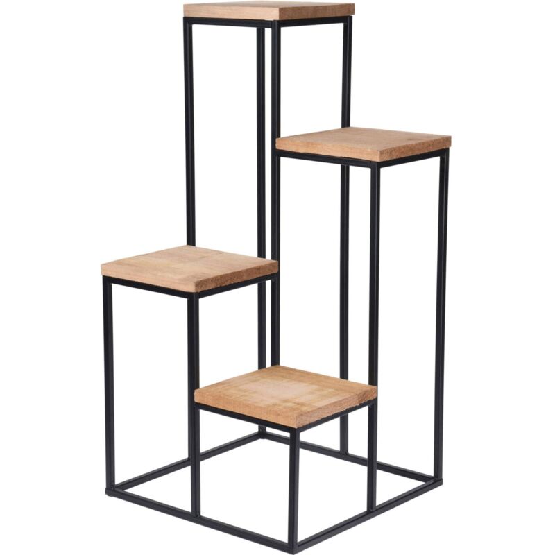 Etagère vase en métal Well Home avec 4 étagères en bois 34x34x76cm