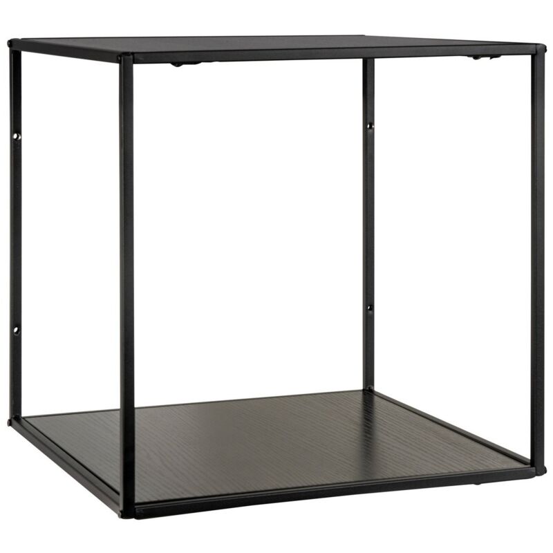 Étagère Vita, Métal, Panneau Aggloméré Mélaminé, Noir, 36x36x36 cm