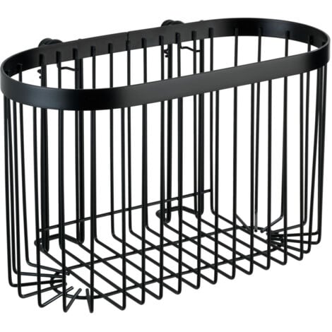 Étagère WENKO Classic Plus noire 26,5 cm métal anti-rouille étagère murale salle de bain design rangement salle de bain accessoire salle de bain étagère salle de bain sans percer étagère murale noire