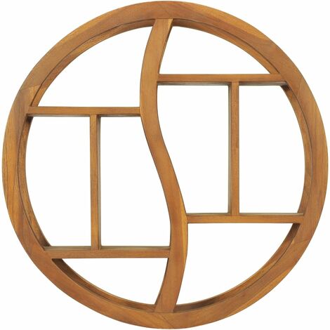 Bois de Teck Massif Etagère Murale Yin Yang Suspendue Multi-taille vidaXL