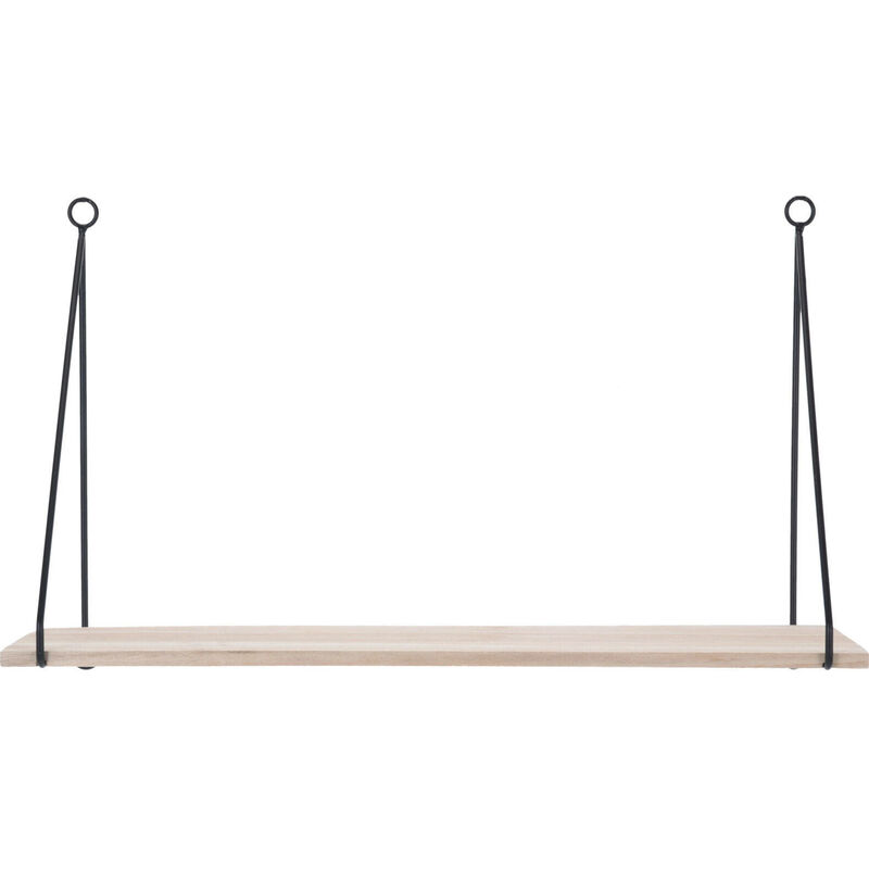 Wadiga - tagère murale loft, bois de paulownia, 50 x 29 x 15 cm