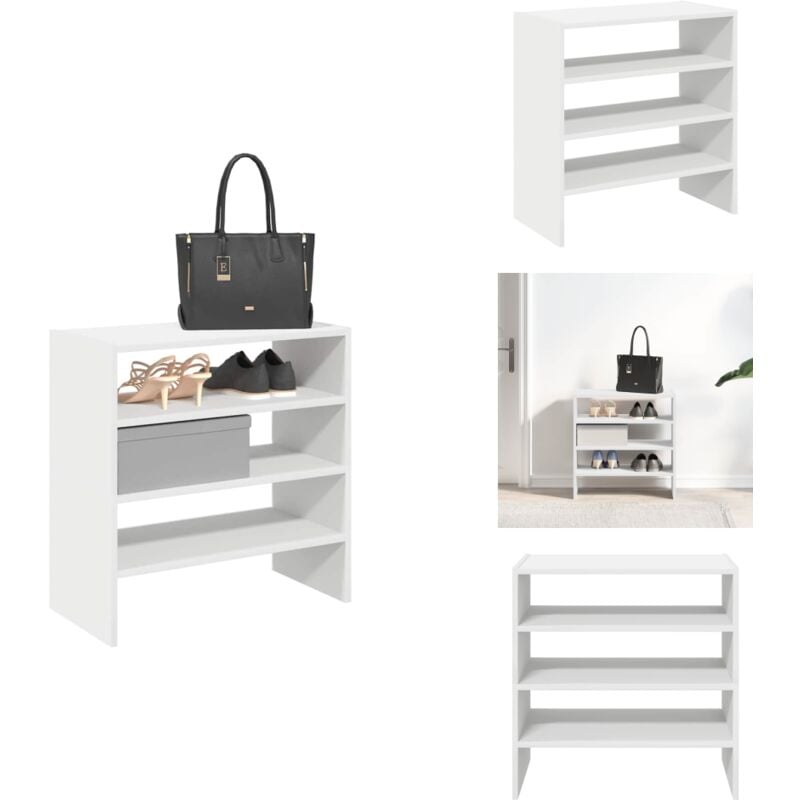 Tagères à chaussures 2 pcs empilable blanc 60x30x30,5 cm - Étagère à Chaussures - Étagères à Chaussures - Meuble De Rangement à Chaussures