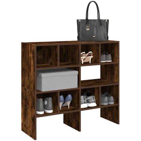 Étagères à chaussures 2 pcs-Meuble à chaussures-Étagère de rangement empilable chêne fumé 89,5x30x40 cm 485014
