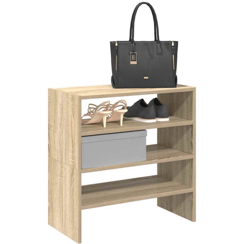 Maison Chic - tagères à chaussures 2 pcs-Meuble à chaussures-Étagère de rangement empilable chêne sonoma 60x30x30,5cm 567028