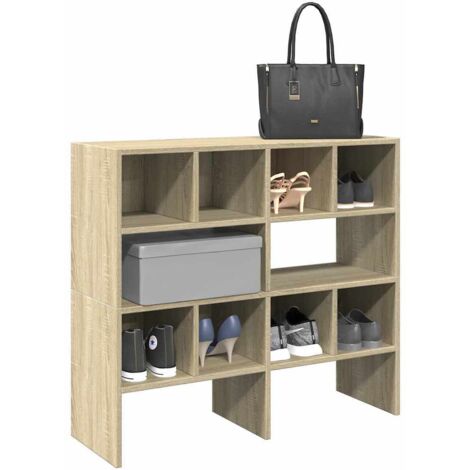 Étagères à chaussures 2 pcs-Meuble à chaussures-Étagère de rangement empilable chêne sonoma 89,5x30x40cm 178480