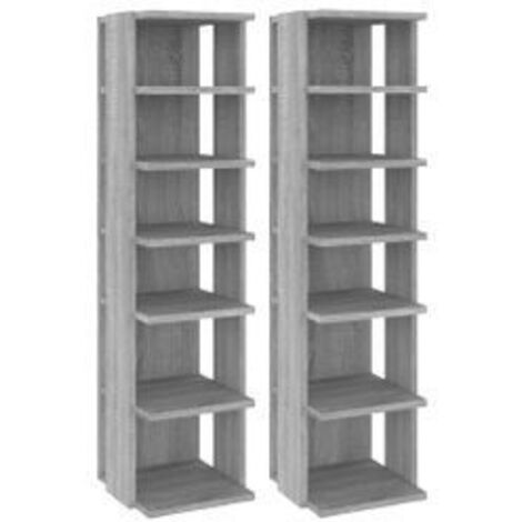 Étagères à chaussures 2 pcs Sonoma gris 27,5x27x102