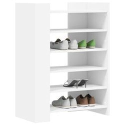 Etagères à chaussures en bois Lizza L75xH100xP38 – Élégance et praticité-Blanc