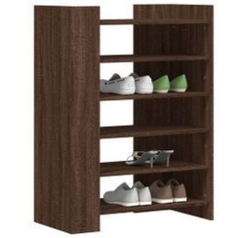Etagères à chaussures en bois Lizza L75xH100xP38 – Élégance et praticité-Noyer