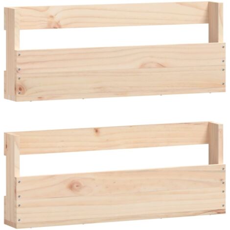 Étagères à chaussures murales 2 pcs  Étagères flottantes 59x9x23 cm Pin massif