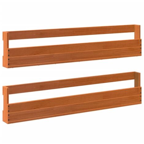 Étagères à chaussures murales 2 pcs  Étagères flottantes cire marron 110x8,5x23,5 cm