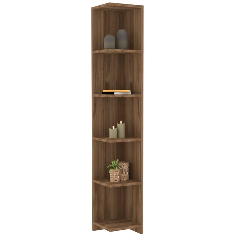 Etagères bibliothèque d'angle Igora L25xH160cm Bois foncé Etagères bibliothèque d'angle Igora L25xH160cm Bois foncé