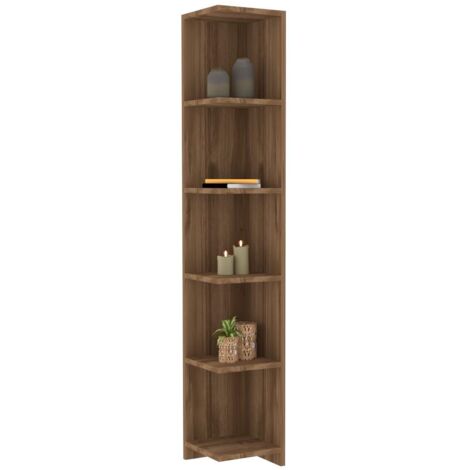 Etagères bibliothèque d'angle Igora L25xH160cm Bois foncé