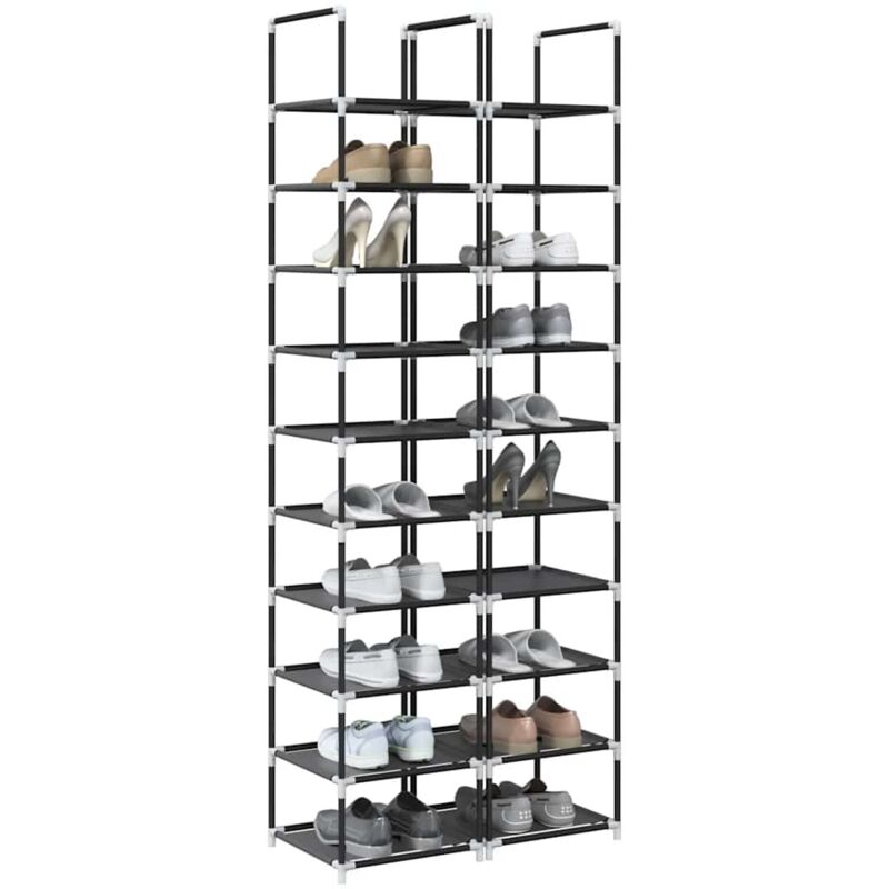 Torana - tagères chaussures 2 pcs 10niveaux 33x33x174cm tissu non-tissé