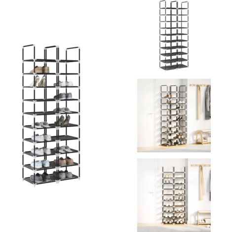 Étagères chaussures 2 pcs 10niveaux 33x33x174cm tissu non-tissé - Étagère À Chaussures - Étagères À Chaussures - Rangement Pour Chaussures - Armoire À Chaussures