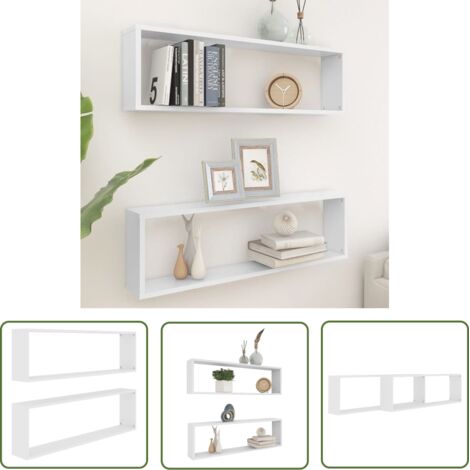 Étagères cube murales 2 pcs Blanc 100x15x30