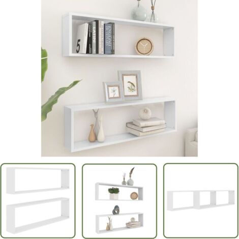 Étagères cube murales 2 pcs Blanc 100x15x30