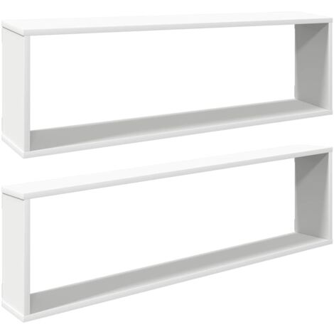 Étagères cube murales 2 pcs  Étagères flottantes blanc 100x15x30cm bois d'ingénierie