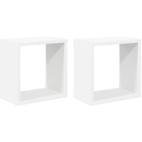 Étagères cube murales 2 pcs  Étagères flottantes Blanc 26x15x26 cm